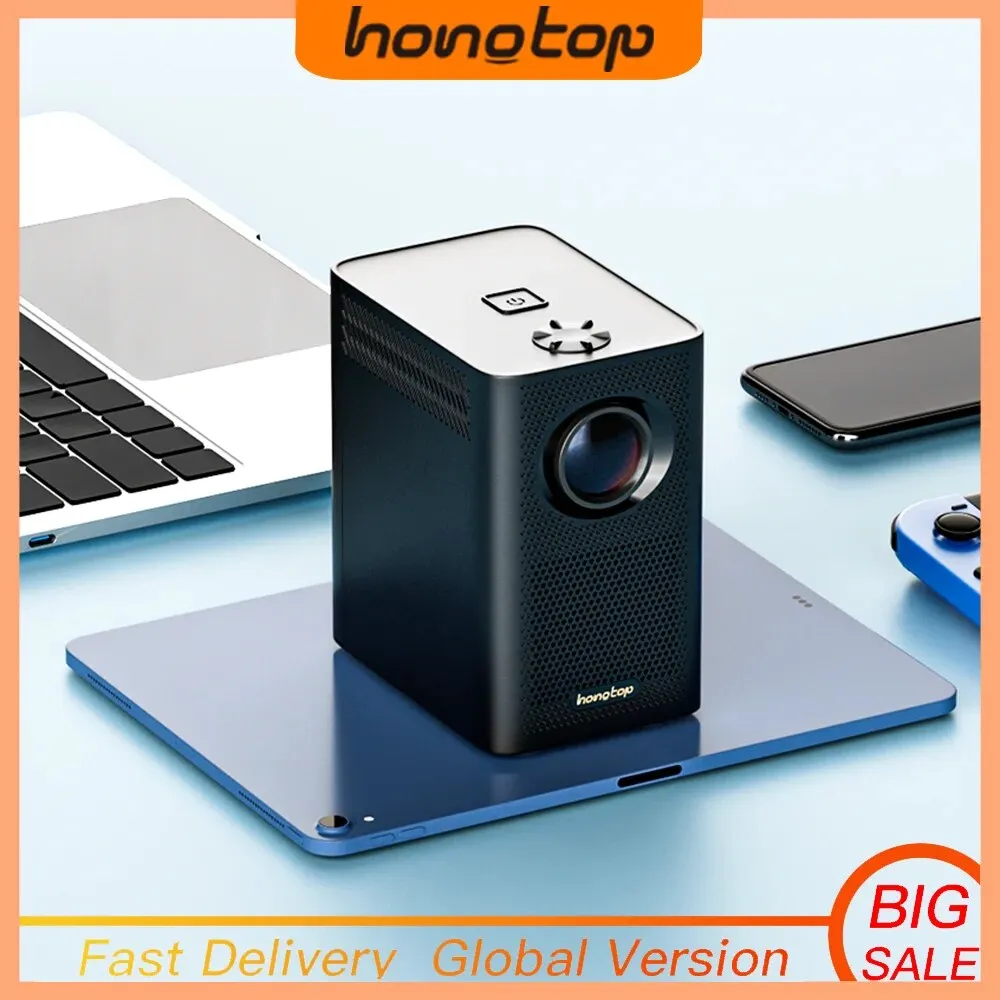 Hongtop-Projetor Porttil Inteligente Com Wi-Fi E Bluetooth, Android 10.0, Projetor De Bolso Para Exterior, S30max, 4k, 9500l